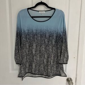 Calvin Klein Ombre Long Sleeve Top – Women’s Medium – Stretchy Work Casual Shirt